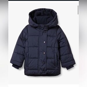 Amazon Essentials girls hooded puffer jacket winter coat navy blue size XL